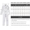 imageHISEA Mens Long Sleeve Coverall Stain ampamp Wrinkle Resistant Mens Work Coverall with Multi PocketsWhite