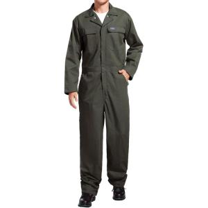 imageHISEA Mens Long Sleeve Coverall Stain ampamp Wrinkle Resistant Mens Work Coverall with Multi PocketsGreen