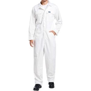 imageHISEA Mens Long Sleeve Coverall Stain ampamp Wrinkle Resistant Mens Work Coverall with Multi PocketsWhite