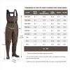 imageFishing Waders for Men with Boots Womens Chest Waders 2Ply NylonPVC Waterproof for Hunting with Boot HangerBrown