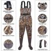 imageFishing Waders for Men with Boots Womens Chest Waders 2Ply NylonPVC Waterproof for Hunting with Boot HangerCamo