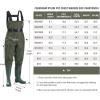 imageFishing Waders for Men with Boots Womens Chest Waders 2Ply NylonPVC Waterproof for Hunting with Boot HangerGreen
