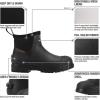 imageHISEA Mens Chelsea Rain Boots Rubber Ankle Short Boots for Men Waterproof Durable Insulated Mud Booties for Outdoor Garden WorkBlack