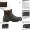 imageHISEA Mens Chelsea Rain Boots Rubber Ankle Short Boots for Men Waterproof Durable Insulated Mud Booties for Outdoor Garden WorkBrown