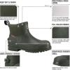 imageHISEA Mens Chelsea Rain Boots Rubber Ankle Short Boots for Men Waterproof Durable Insulated Mud Booties for Outdoor Garden WorkGreen