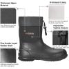 imageHISEA Mens Rain Boots Garden Boots Waterproof Neoprene Rubber Boots Men Women Adjustable Ankle Height Insulated Mud Boots Garden ShoesBlack