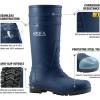 imageHISEA Mens Steel Toe Rain Boots PVC Rubber Boots Waterproof Garden Fishing Outdoor Work Boots Durable Slip Resistant Knee Boots for Agriculture and Industrial WorkingNavy Blue