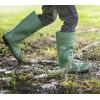 imageHISEA Mens Steel Toe Rain Boots PVC Rubber Boots Waterproof Garden Fishing Outdoor Work Boots Durable Slip Resistant Knee Boots for Agriculture and Industrial WorkingBlack