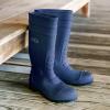 imageHISEA Mens Steel Toe Rain Boots PVC Rubber Boots Waterproof Garden Fishing Outdoor Work Boots Durable Slip Resistant Knee Boots for Agriculture and Industrial WorkingNavy Blue