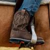 imageHISEA NINGO Mens Western Cowboy Boots Waterproof Square Toe SteelSoft Toe Work Boots Mens Slip On Pull On Safety Toe Leather Work Boots for Construction FarmingDark Brown 3