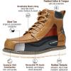 imageHISEA NINGO Work Boots for Men SteelSoft Toe Boots6 Waterproof Slip Resistant Industrial ampamp Construction Work BootsComposite Toe Working BootsSteel Toe  Bronze