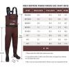 imageHISEA Neoprene Fishing Chest Waders for Men with Boots Cleated Bootfoot Waterproof Mens Womens Wader Fishing ampamp Hunting WaderBrown