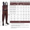 imageHISEA Neoprene Fishing Chest Waders for Men with Boots Cleated Bootfoot Waterproof Mens Womens Wader Fishing ampamp Hunting WaderBrown