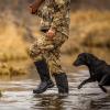 imageHISEA Rubber Hunting Boots Tall Warm Neoprene Waterproof Insulated Basic Hunting Boots Mens Adjustable Winter Boots Durable Slip Resistant Outdoor Hunting Fishing Working Boots for MenBlack