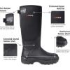 imageHISEA Rubber Hunting Boots Tall Warm Neoprene Waterproof Insulated Basic Hunting Boots Mens Adjustable Winter Boots Durable Slip Resistant Outdoor Hunting Fishing Working Boots for MenBlack