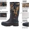 imageHISEA Rubber Hunting Boots for Men Waterproof Rain Boots for Mud Working Farming Fishing Adjustable CalfCamo Evos