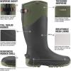 imageHISEA Rubber Rain Boots for Men Waterproof Insulated Neoprene Hunting Boots Durable AntiSlip Outdoor Mud Boots for Hunting Gardening Farming Fishing Yard Working Adjustable CalfGreen