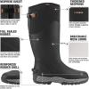 imageHISEA Rubber Rain Boots for Men Waterproof Insulated Neoprene Hunting Boots Durable AntiSlip Outdoor Mud Boots for Hunting Gardening Farming Fishing Yard Working Adjustable CalfBlack