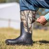 imageHISEA Upgraded Rain Boots for Men Waterproof Insulated Rubber Neoprene Boots with Steel Shank Durable AntiSlip Outdoor Work Boots for Hunting Gardening Farming Fishing Mud Working Adjustable CalfCamo