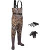imageFishing Waders for Men with Boots Womens Chest Waders 2Ply NylonPVC Waterproof for Hunting with Boot HangerCamo
