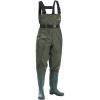 imageFishing Waders for Men with Boots Womens Chest Waders 2Ply NylonPVC Waterproof for Hunting with Boot HangerGreen