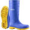 imageHISEA Mens Steel Toe Rain Boots PVC Rubber Boots Waterproof Garden Fishing Outdoor Work Boots Durable Slip Resistant Knee Boots for Agriculture and Industrial WorkingBlue