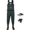 imageHISEA Neoprene Fishing Chest Waders for Men with Boots Cleated Bootfoot Waterproof Mens Womens Wader Fishing ampamp Hunting WaderGreen