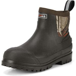 imageHISEA Mens Chelsea Rain Boots Rubber Ankle Short Boots for Men Waterproof Durable Insulated Mud Booties for Outdoor Garden WorkCamo