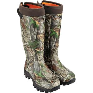 imageHISEA Rubber Hunting Boots Tall Warm Neoprene Waterproof Insulated Basic Hunting Boots Mens Adjustable Winter Boots Durable Slip Resistant Outdoor Hunting Fishing Working Boots for MenCamo Vista