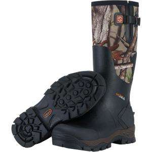 imageHISEA Rubber Hunting Boots for Men Waterproof Rain Boots for Mud Working Farming Fishing Adjustable CalfCamo Vista