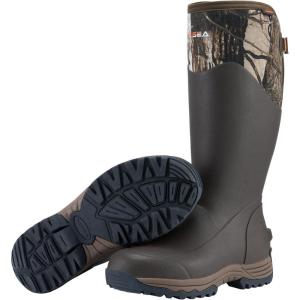 imageHISEA Rubber Rain Boots for Men Waterproof Insulated Neoprene Hunting Boots Durable AntiSlip Outdoor Mud Boots for Hunting Gardening Farming Fishing Yard Working Adjustable CalfCamo