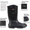 imageHISEA Mens Rain Boots Neoprene Rubber Boots Women Waterproof Insulated Mud Boots Unisex Mid Height Garden ShoesBlack
