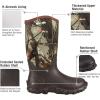 imageHISEA Mens Rain Boots Neoprene Rubber Boots Women Waterproof Insulated Mud Boots Unisex Mid Height Garden ShoesCamo