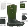 imageHISEA Mens Rain Boots Neoprene Rubber Boots Women Waterproof Insulated Mud Boots Unisex Mid Height Garden ShoesGreen