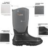 imageHISEA Mens Rain Boots Neoprene Rubber Boots Women Waterproof Insulated Mud Boots Unisex Mid Height Garden ShoesGrey