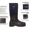 imageHISEA Mens Rubber Neoprene Rain Boots Snow Boots  Tall Warm Waterproof Mens Winter Boots Durable Slip Resistant Boots for Men Outdoor Working Hunting FishingBlue