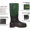imageHISEA Mens Rubber Neoprene Rain Boots Snow Boots  Tall Warm Waterproof Mens Winter Boots Durable Slip Resistant Boots for Men Outdoor Working Hunting FishingGreen