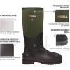imageHISEA Mens Rubber Neoprene Rain Boots Snow Boots  Tall Warm Waterproof Mens Winter Boots Durable Slip Resistant Boots for Men Outdoor Working Hunting FishingKhaki