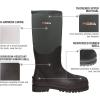 imageHISEA Mens Rubber Neoprene Rain Boots Snow Boots  Tall Warm Waterproof Mens Winter Boots Durable Slip Resistant Boots for Men Outdoor Working Hunting FishingGrey