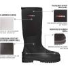 imageHISEA Mens Rubber Neoprene Rain Boots Snow Boots  Tall Warm Waterproof Mens Winter Boots Durable Slip Resistant Boots for Men Outdoor Working Hunting FishingBlack