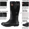 imageHISEA Womens Mid Calf Rain Boots Waterproof Rubber Boot for Garden Mud WorkingBlack