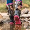 imageHISEA Womens Mid Calf Rain Boots Waterproof Rubber Boot for Garden Mud WorkingBlack