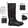 imageHISEA Womens Rain Boots Waterproof Insulated Rubber Neoprene Boots Durable AntiSlip Knee High Outdoor Work Boot for Hunting Gardening Farming Yard Mud Working Size US Women 511Black