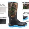 imageHISEA Womens Rain Boots Waterproof Insulated Rubber Neoprene Boots Durable AntiSlip Knee High Outdoor Work Boot for Hunting Gardening Farming Yard Mud Working Size US Women 511Blue Camo