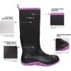 imageHISEA Womens Rain Boots Waterproof Insulated Rubber Neoprene Boots Durable AntiSlip Knee High Outdoor Work Boot for Hunting Gardening Farming Yard Mud Working Size US Women 511Purple