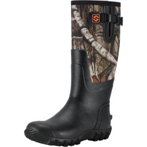 imageHISEA Womens Mid Calf Rain Boots Waterproof Rubber Boot for Garden Mud WorkingKanati Camo