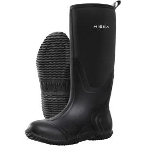 imageHISEA Womens Rain Boots Waterproof Insulated Rubber Neoprene Boots Durable AntiSlip Knee High Outdoor Work Boot for Hunting Gardening Farming Yard Mud Working Size US Women 511Black