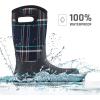 imageHISEA Women Mud Boots Mid Calf Neoprene Rubber Boots with Pull on Handle Insulated Barn Boots Womens Waterproof Rain Boots Garden Shoes Womens Rainboots for Farm Gardening Hiking Hunting FishingNavy Plaid