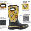 imageHISEA Women Mud Boots Mid Calf Neoprene Rubber Boots with Pull on Handle Insulated Barn Boots Womens Waterproof Rain Boots Garden Shoes Womens Rainboots for Farm Gardening Hiking Hunting FishingYellow Chicken