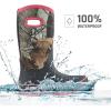 imageHISEA Women Mud Boots Mid Calf Neoprene Rubber Boots with Pull on Handle Insulated Barn Boots Womens Waterproof Rain Boots Garden Shoes Womens Rainboots for Farm Gardening Hiking Hunting FishingCamo